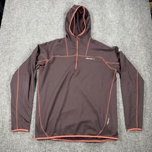 Eddie Bauer First Ascent FreeHeat Hoodie Pullover Men’s TL Brown 1/4 Zip
